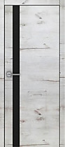 Дверь межкомнатная Royal 2, дуб арктика, черное стекло лакобель